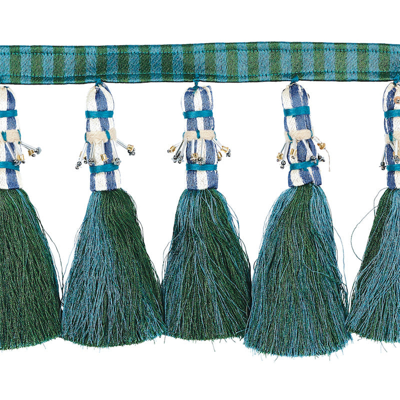 Antony tassel trim | Peacock & green