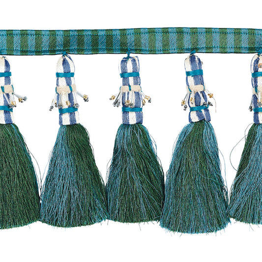 Antony tassel trim | Peacock & green